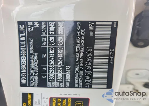 2016 Mercedes-Benz Gle 350 from USA, damaged, VIN 4JGDA5JB6GA696861